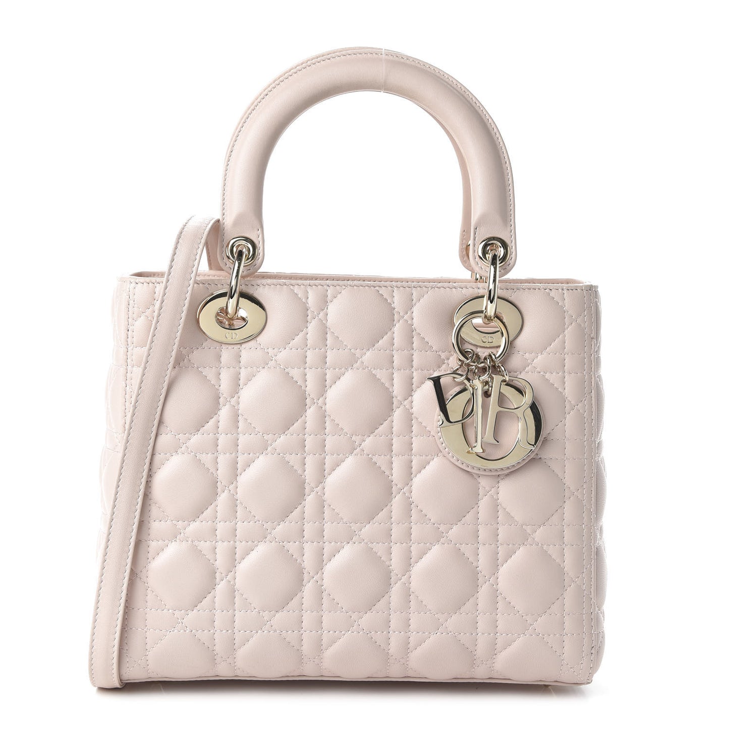 Lambskin Cannage Medium Lady Dior Light Pink