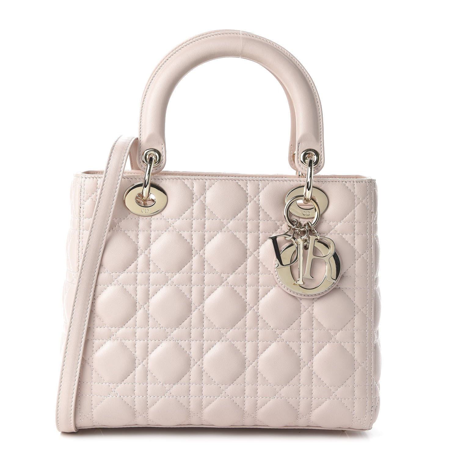 Christian Dior Lambskin Cannage Medium Lady Dior Light Pink 1 of 10