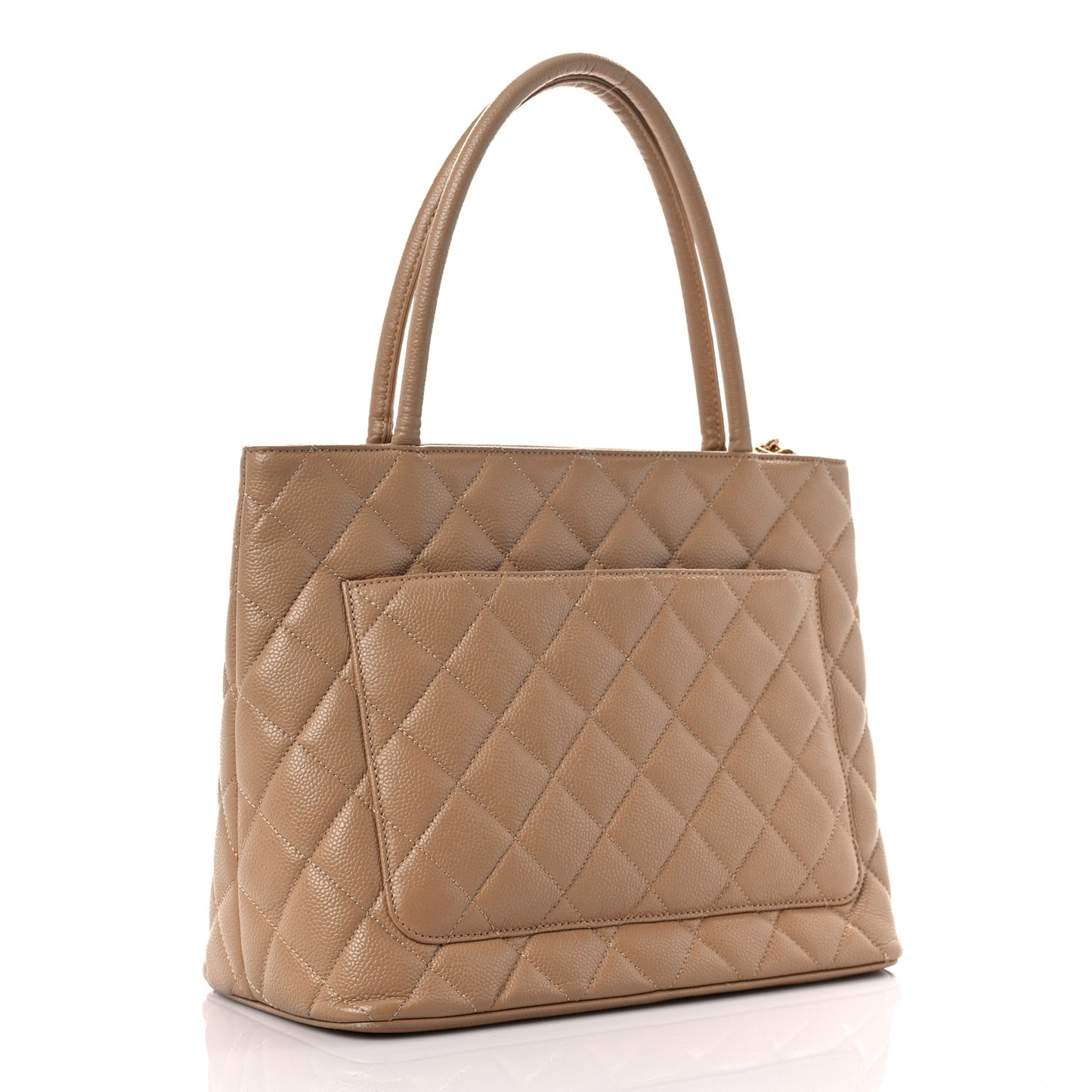 Caviar Quilted Medallion Tote Beige
