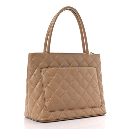 Chanel Caviar Quilted Medallion Tote Beige 3 of 16