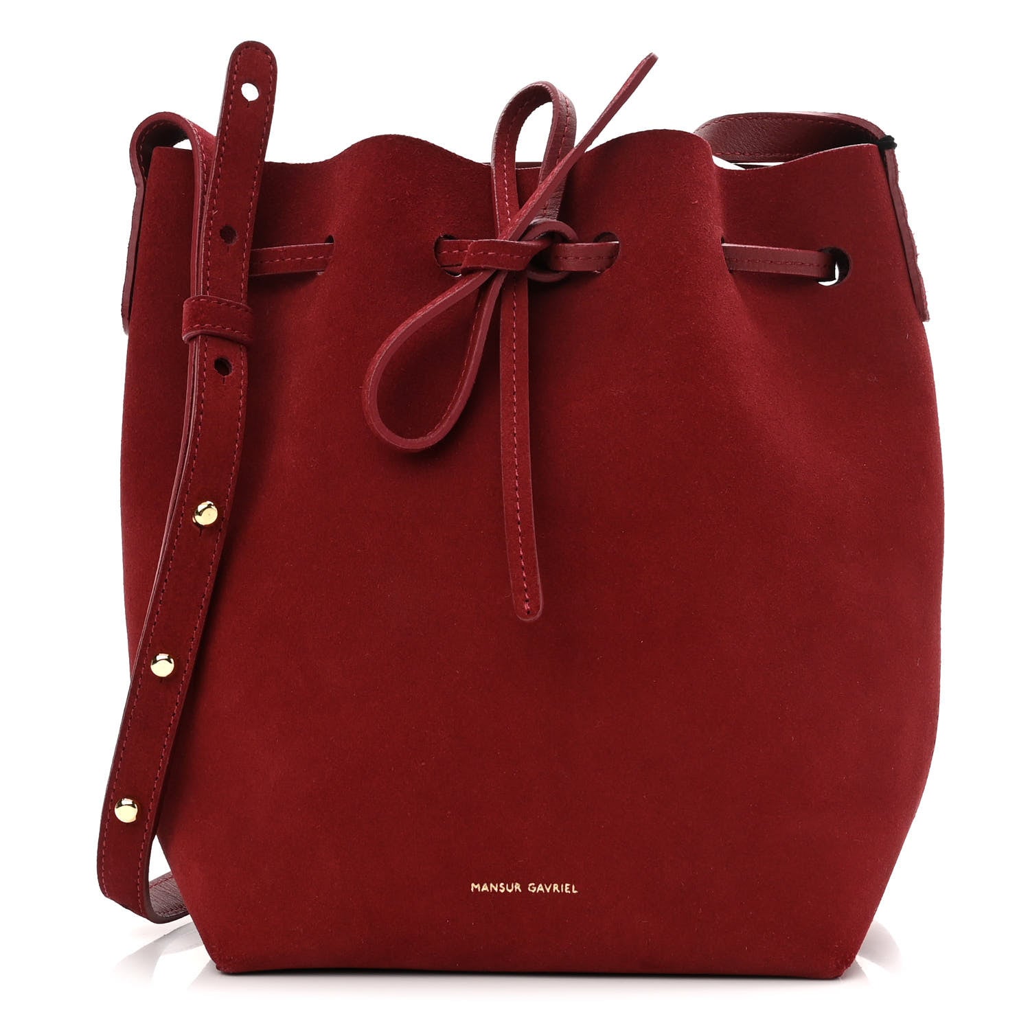 Mansur Gavriel Suede Mini Bucket Bag Rococo 1 of 10