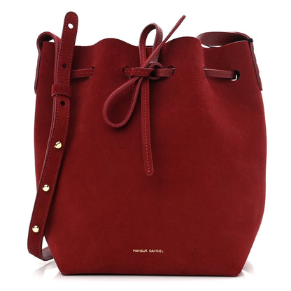Mansur Gavriel Suede Mini Bucket Bag Rococo 1 of 10