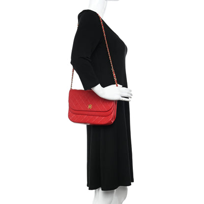 Chanel Lambskin Quilted Medium Single Flap Red 2 of 15