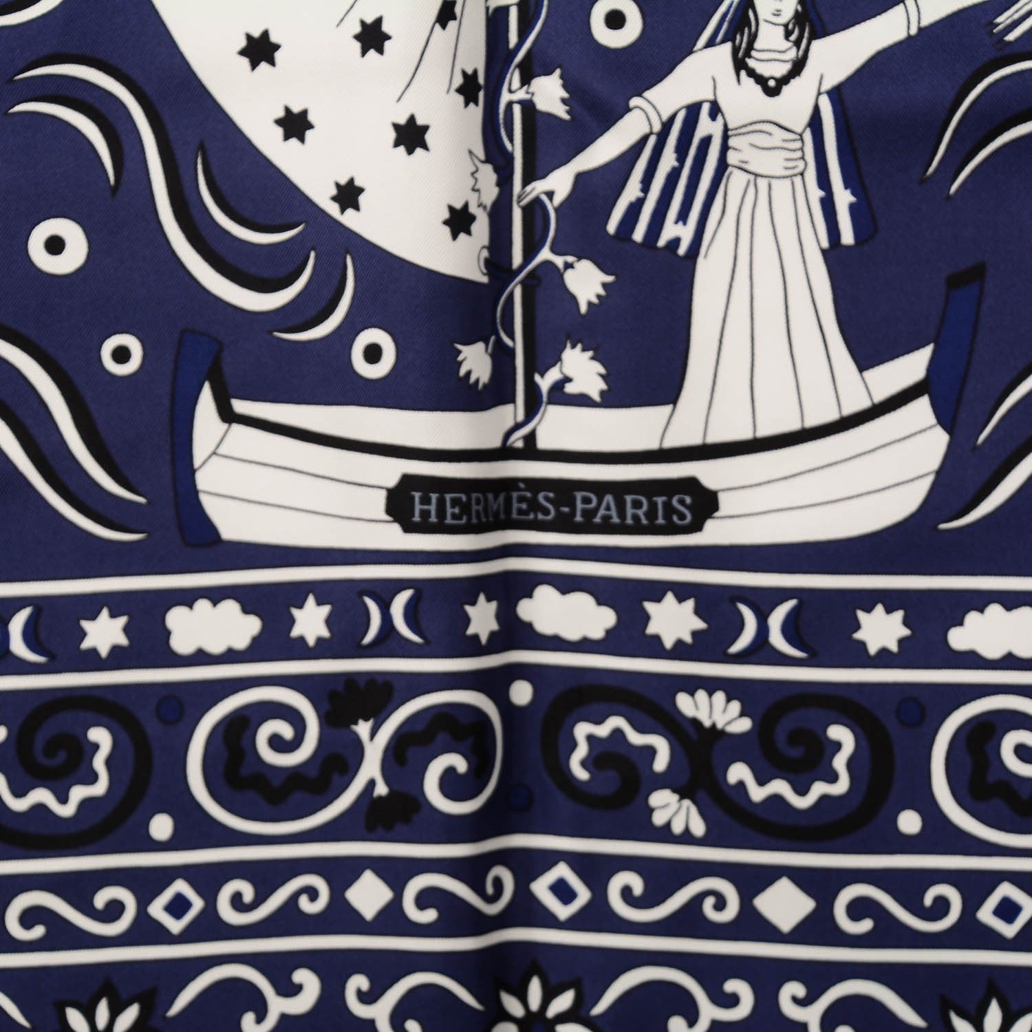 Hermes Silk Twill Peuple Du Vent Scarf 140 Marine 3 of 6