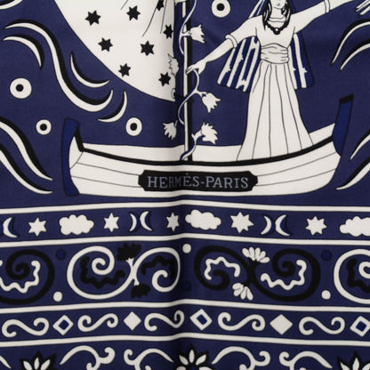 Hermes Silk Twill Peuple Du Vent Scarf 140 Marine 3 of 6