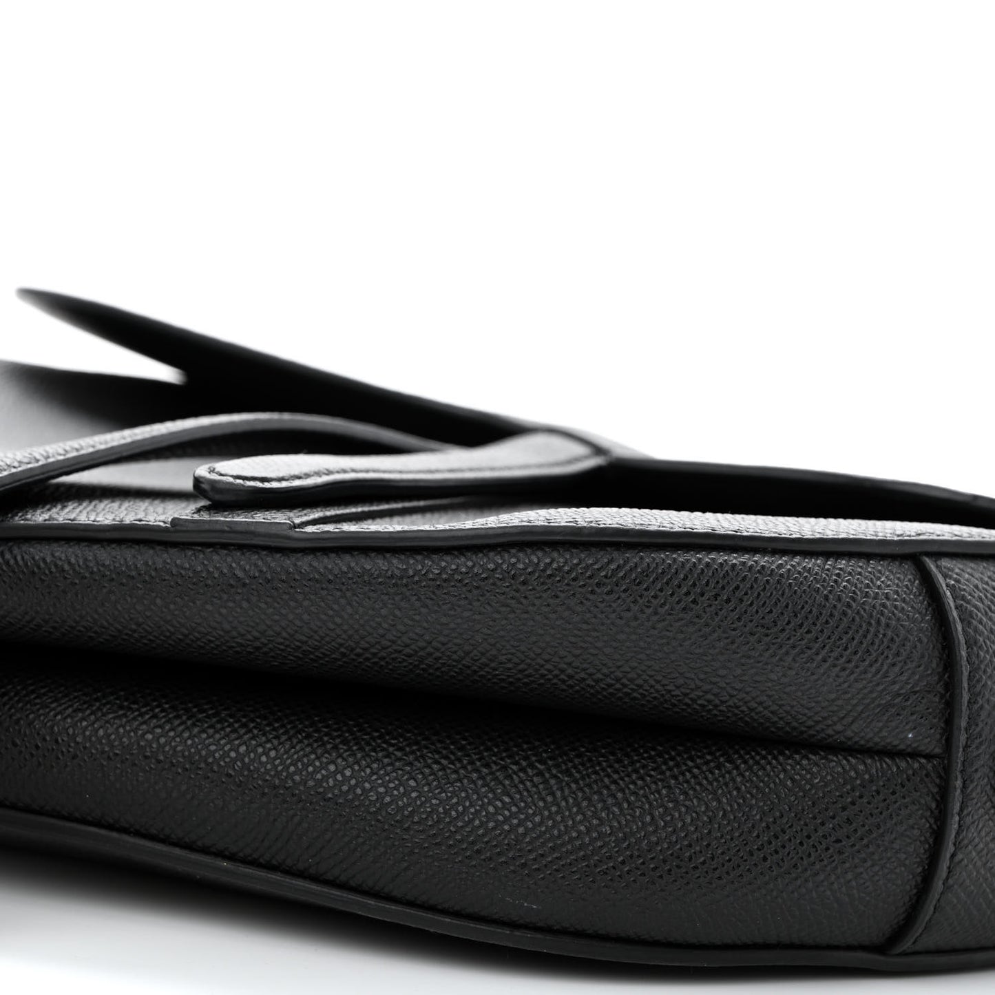 Grained Calfskin Saddle Bag Black