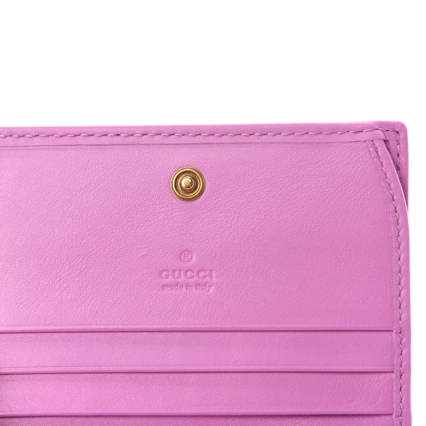 Calfskin Matelasse GG Marmont Card Case Candy Mousse