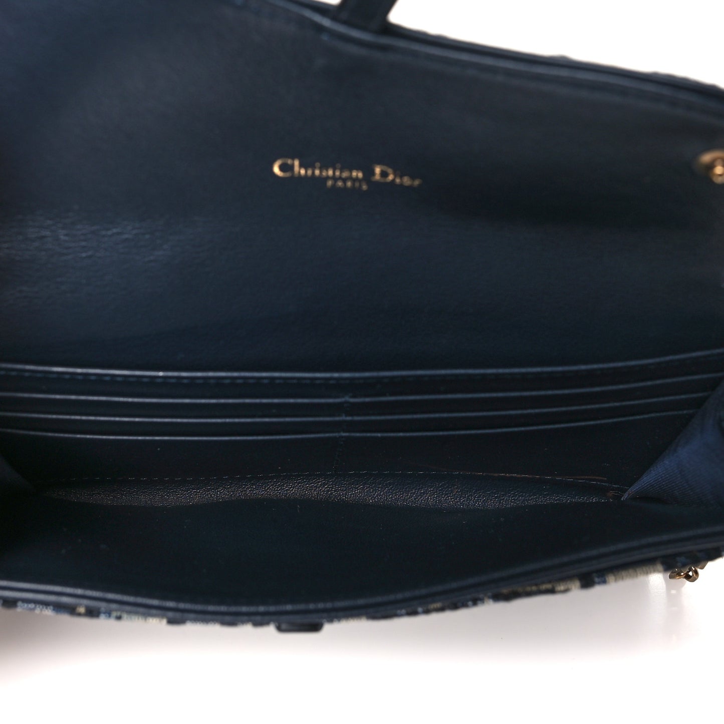 Oblique Saddle Chain Long Wallet Blue