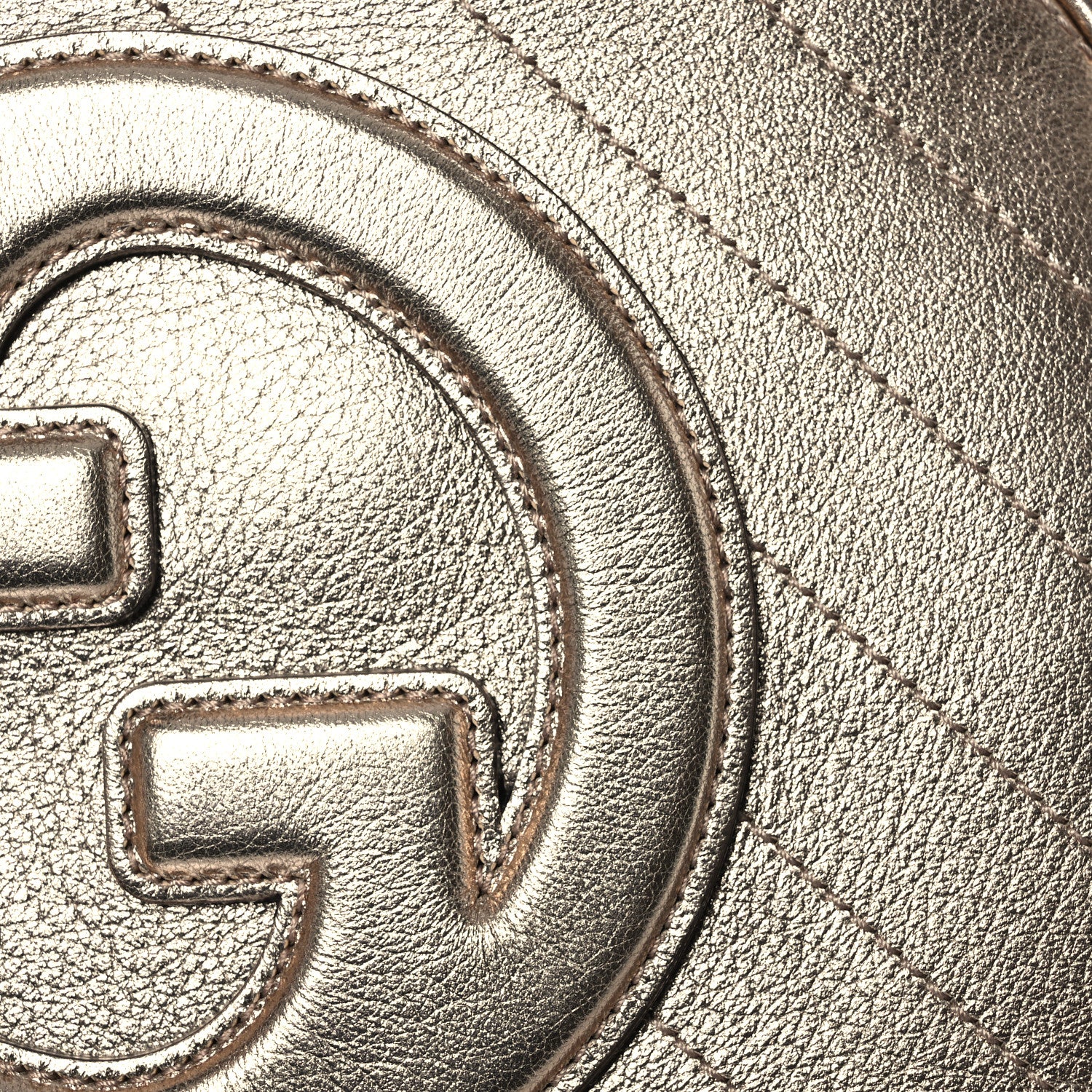 Gucci Metallic Sakai Be Green Calfskin Diagonal Stitched Small Blondie Shoulder Bag Gold 8 of 10