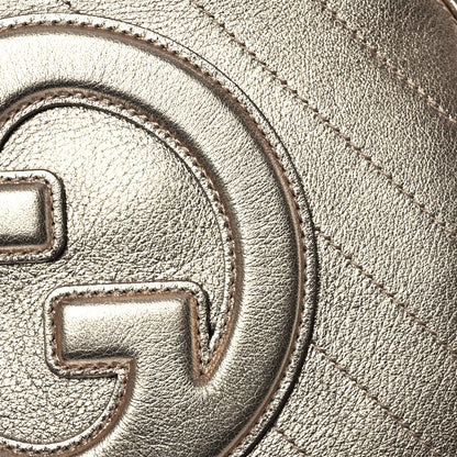 Gucci Metallic Sakai Be Green Calfskin Diagonal Stitched Small Blondie Shoulder Bag Gold 8 of 10
