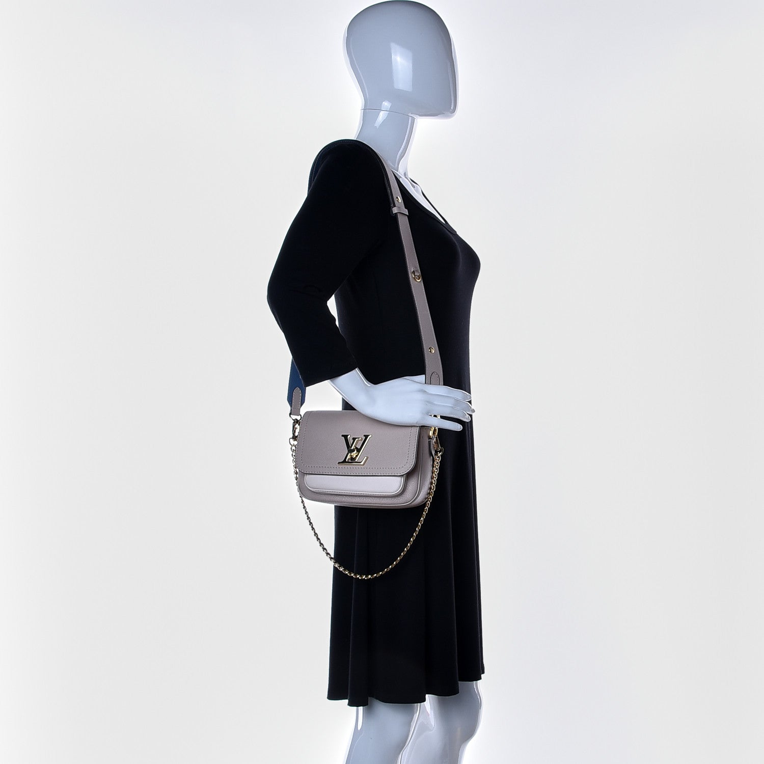 Louis Vuitton Grained Calfskin Lockme Tender Greige 2 of 11