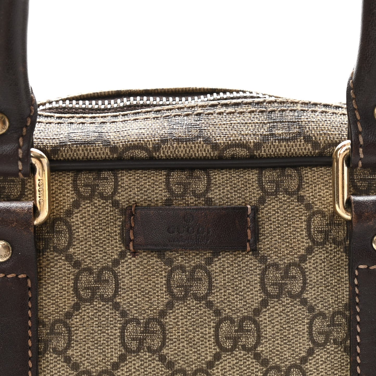 GG Supreme Monogram Selleria Calfskin Briefcase Beige Ebony Cocoa