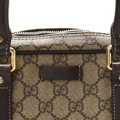 Gucci GG Supreme Monogram Selleria Calfskin Briefcase Beige Ebony Cocoa 7 of 16