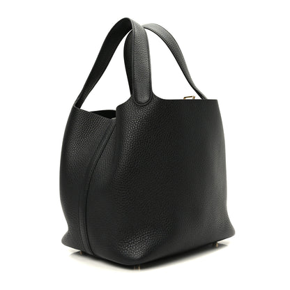 Hermes Taurillon Clemence Picotin Lock 22 MM Black 3 of 9