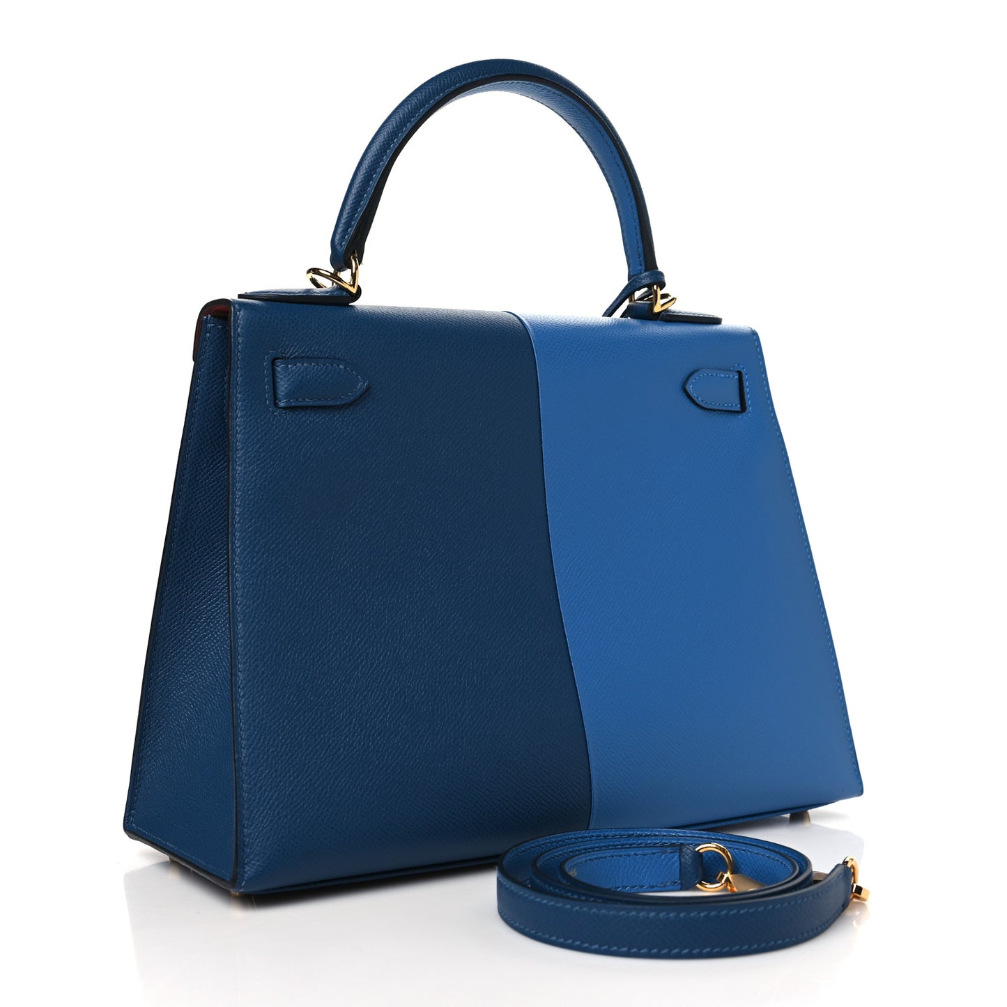 Epsom Casaque Kelly Sellier 28 Deep Bleu Mykonos Brique
