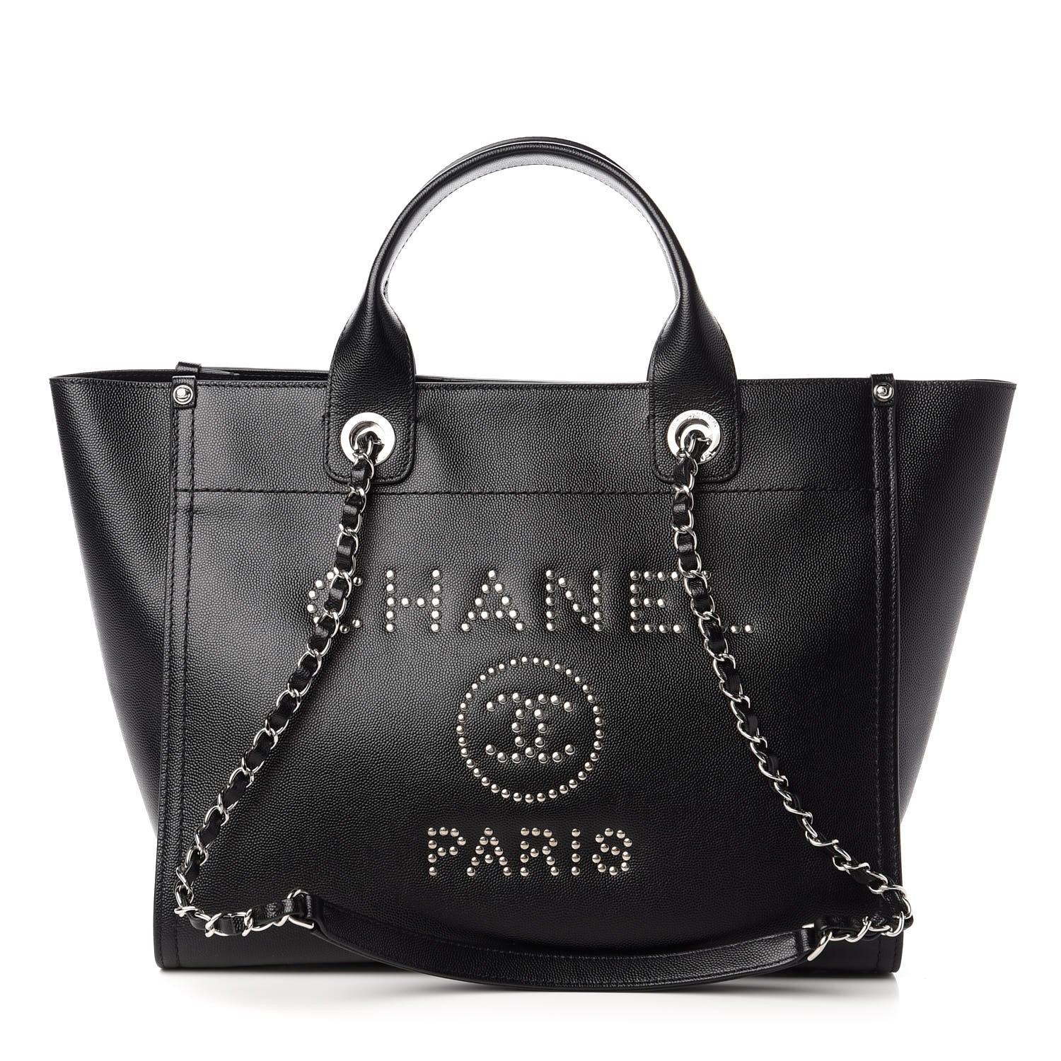 Chanel Caviar Small Studded Deauville Tote Black 1 of 10