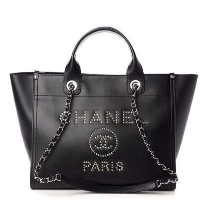 Chanel Caviar Small Studded Deauville Tote Black 1 of 10