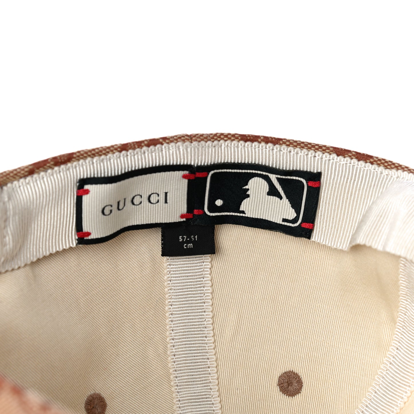 X MLB Monogram NY Yankees Baseball Hat 57-61 Beige Ruggine