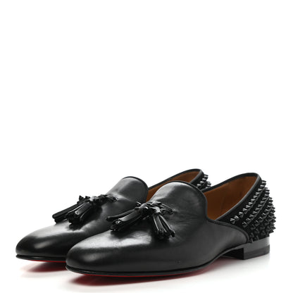Christian Louboutin Calfskin Spikes Mens Tassilo Flat Mocasin Loafer 40 Black 3 of 11