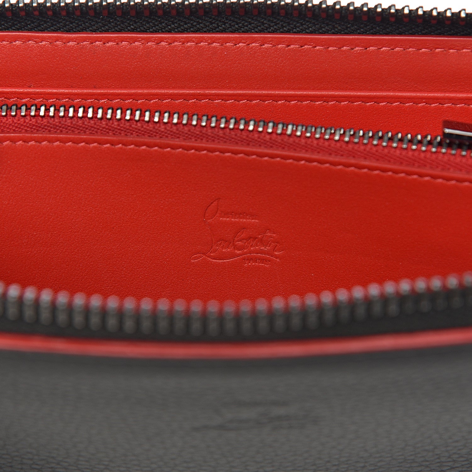 Christian Louboutin Calfskin Panettone Zip Around Wallet Black 6 of 8