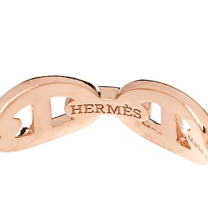 Hermes 18K Rose Gold PM Chaine d'Ancre Enchainee Ring 53 6.5 4 of 9