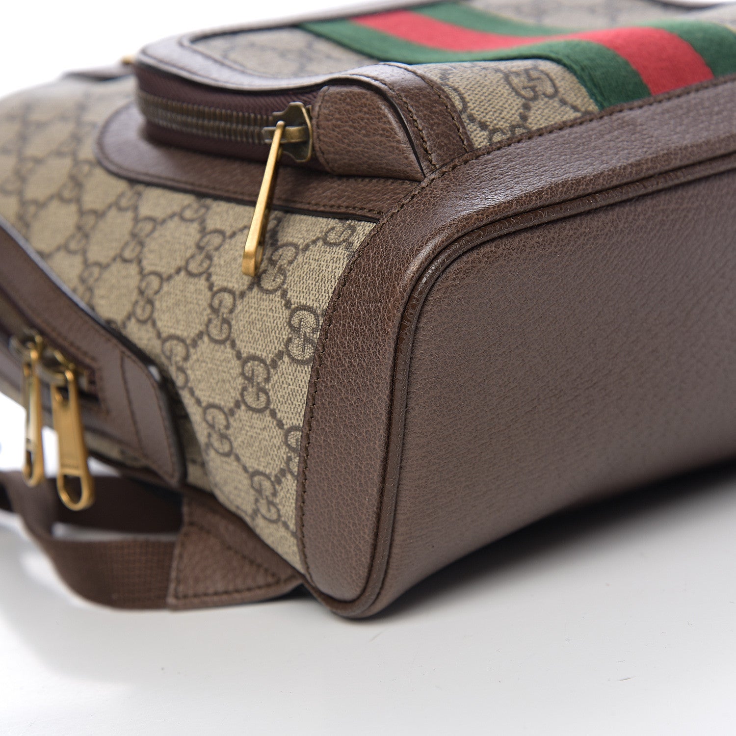 Gucci GG Supreme Monogram Calfskin Web Small Ophidia Day Backpack Beige Ebony New Acero 7 of 9