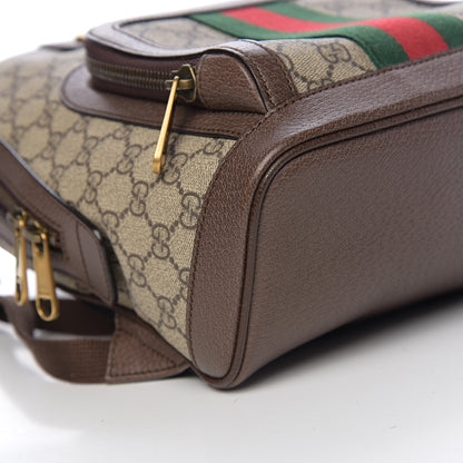 Gucci GG Supreme Monogram Calfskin Web Small Ophidia Day Backpack Beige Ebony New Acero 7 of 9