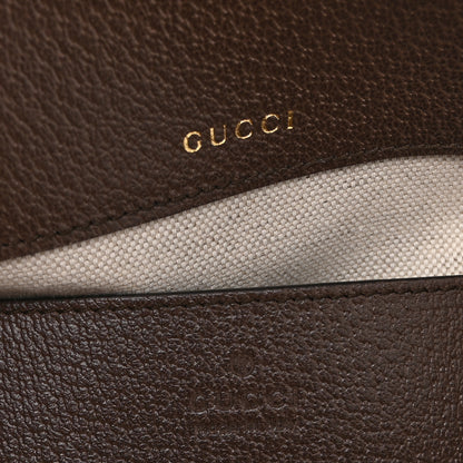 Gucci Monogram Jumbo GG Textured Dollar Calfskin Web Mini Horsebit 1955 Shoulder Bag Camel Ebony New Acero 6 of 11