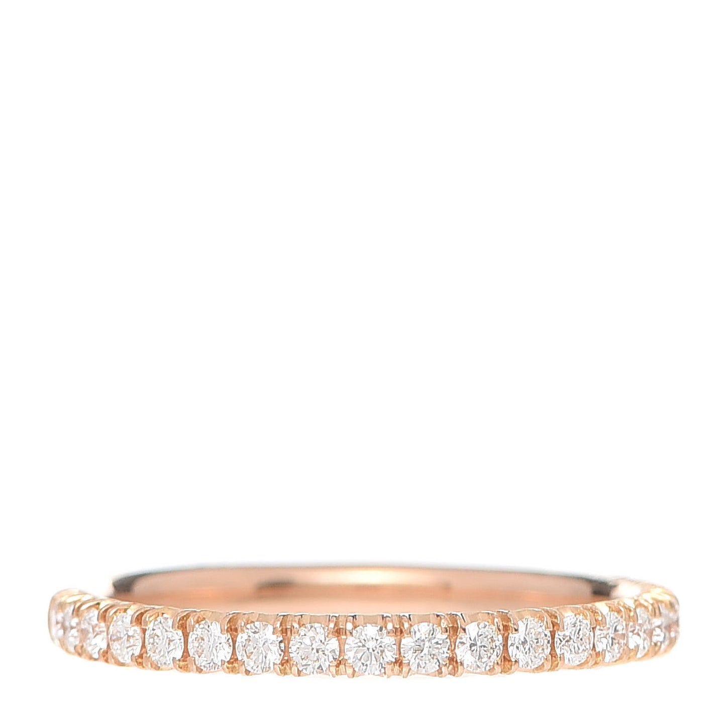 18K Pink Gold Diamond 2mm Etincelle de Cartier Wedding Band Ring 49 4.75