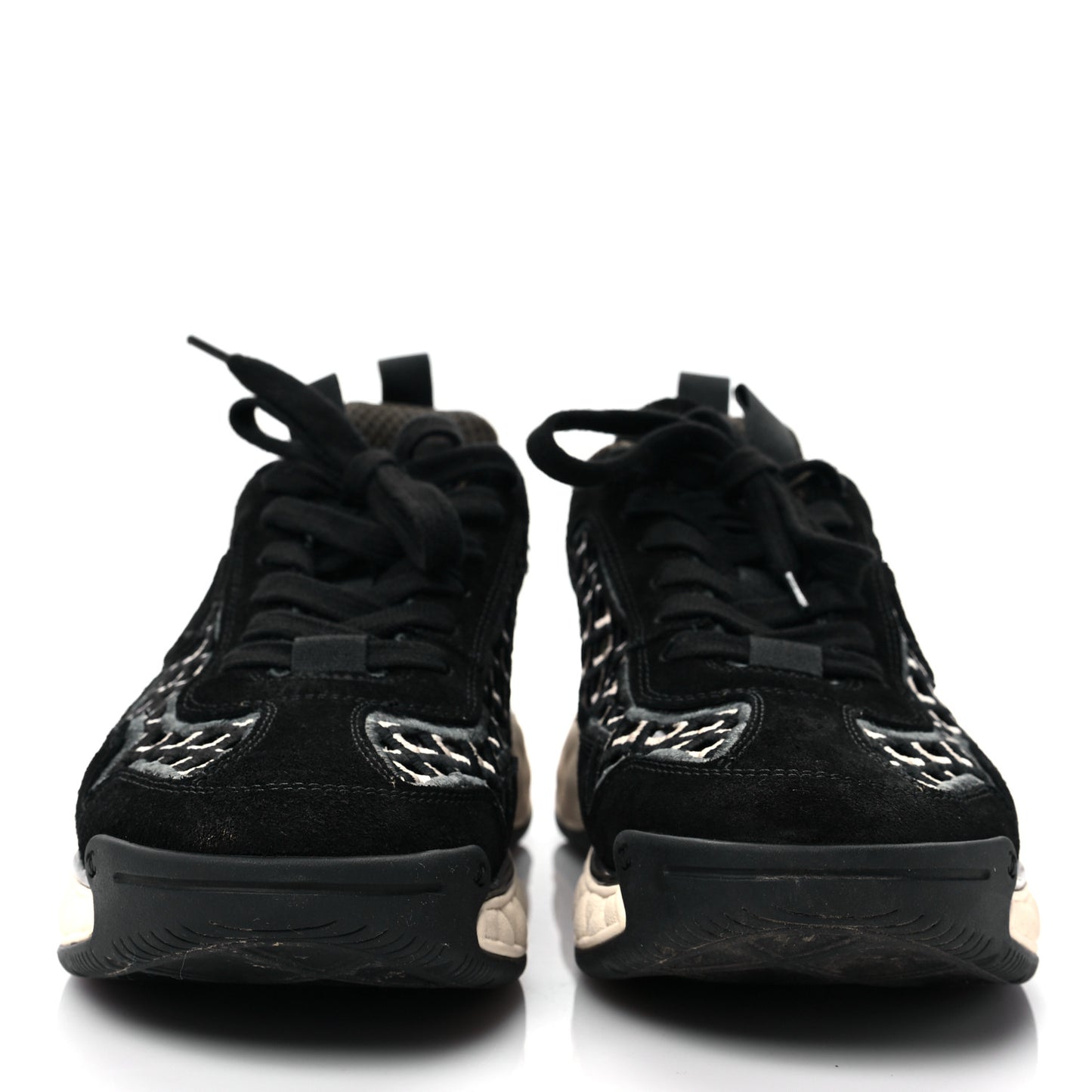 Suede Calfskin Embroidered CC Sneakers 39 Black