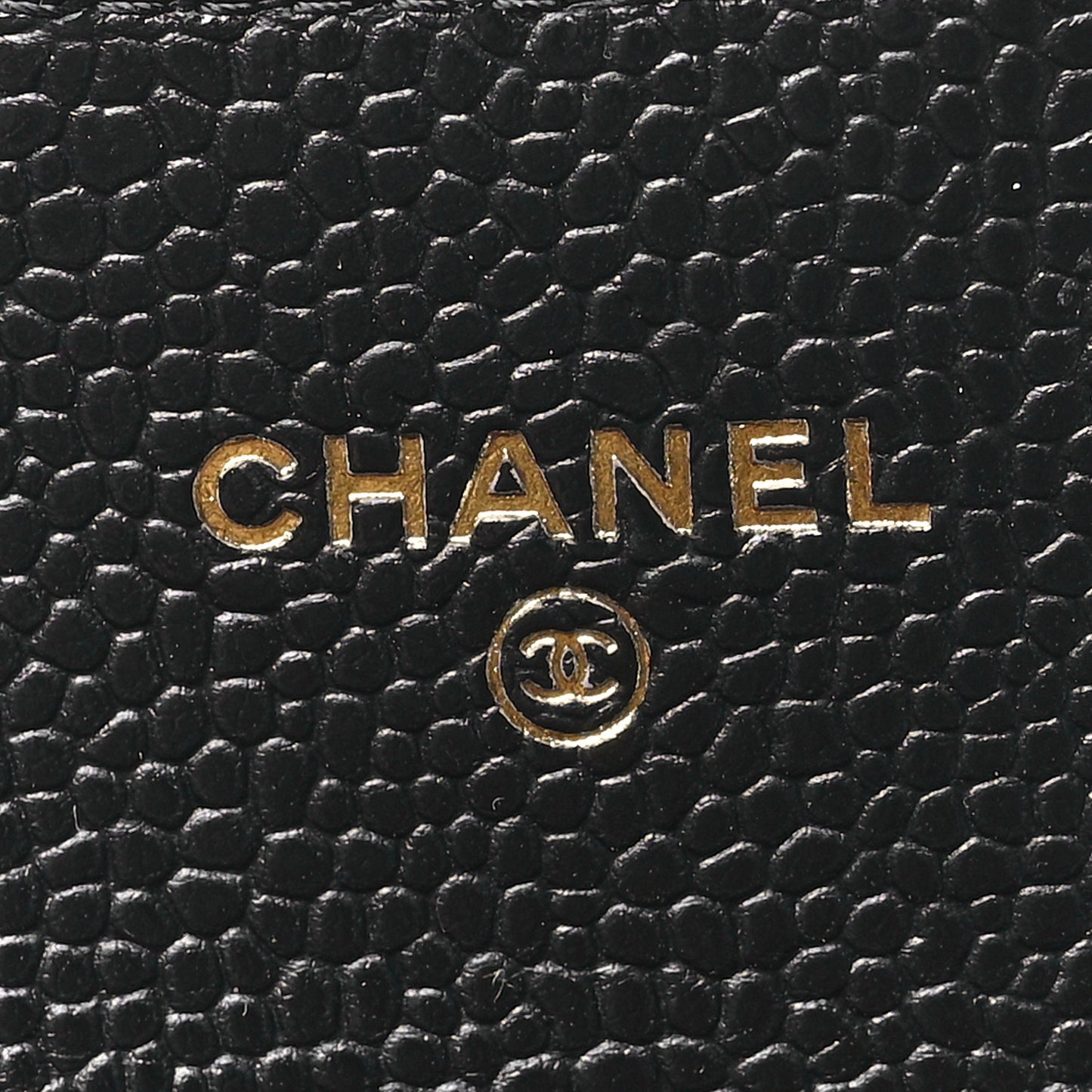 Caviar Quilted Flap Card Holder Wallet Black
