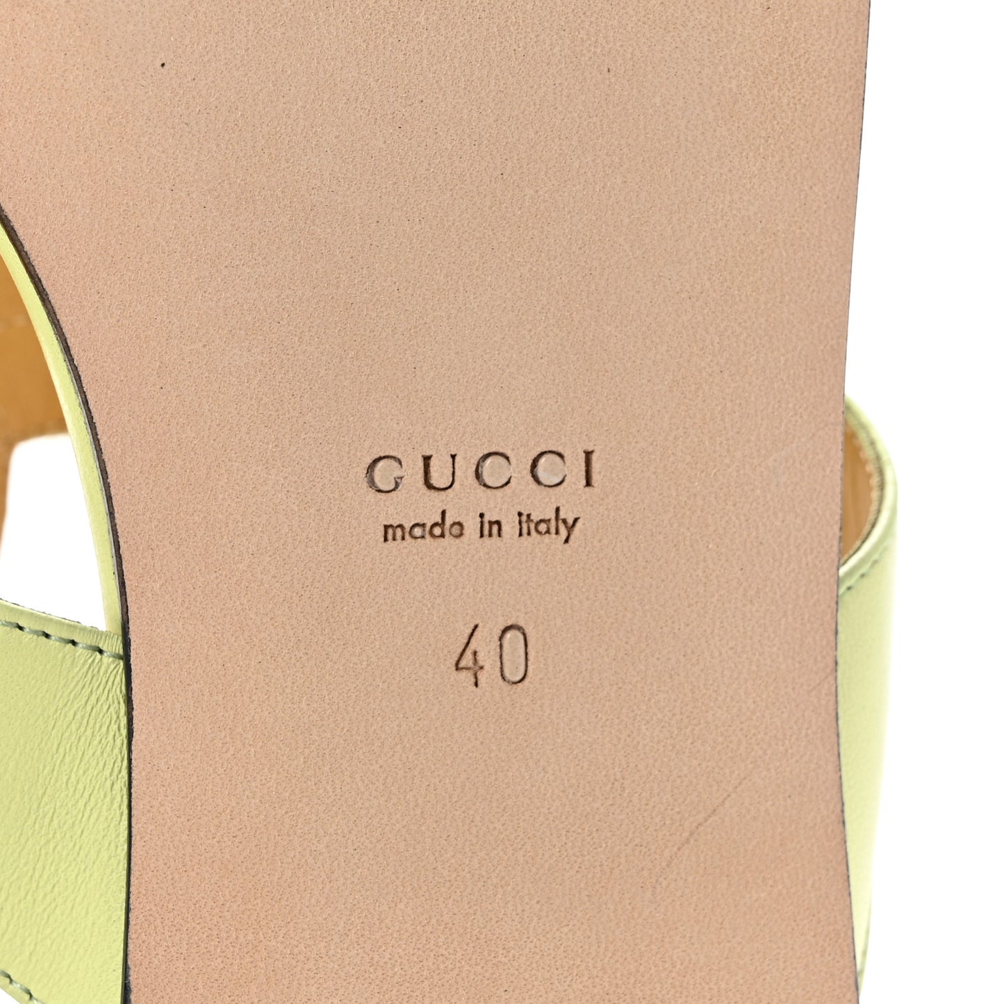 Calfskin Double G Thong Flat Sandals 40 Pistachio Green