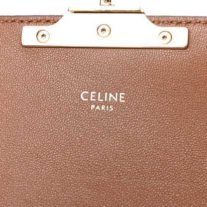 Celine Canvas Calfskin Triomphe Shoulder Bag Tan 6 of 10