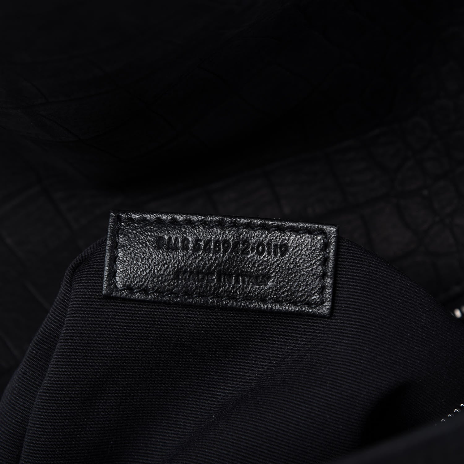 Saint Laurent Nubuck Crocodile Embossed Monogram Medium Niki Chain Satchel Black 9 of 10