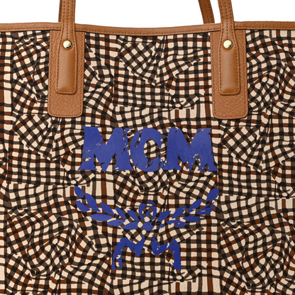 MCM Visetos Large Liz Reversible Shopper Tote Cognac 12 of 18