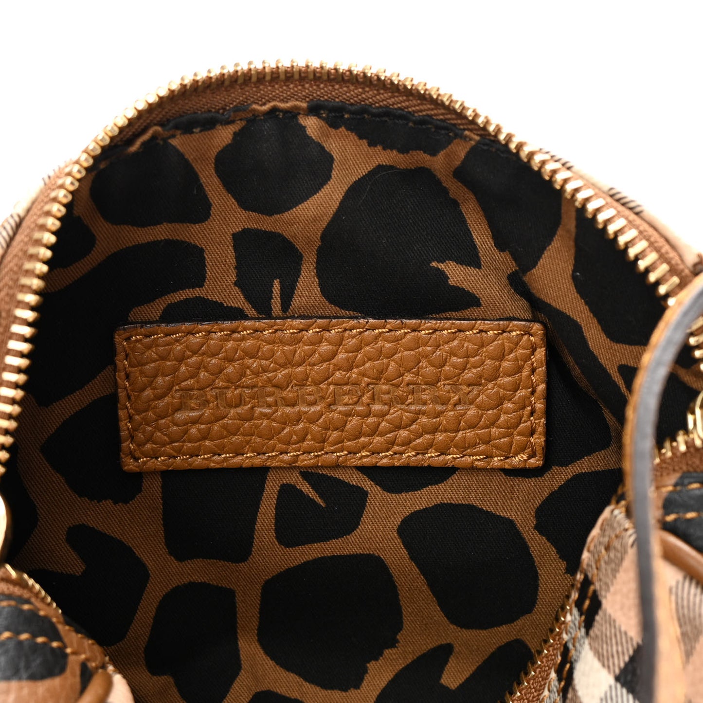 Haymarket Check Animal Print Mini Blaze Crossbody Bag Brown