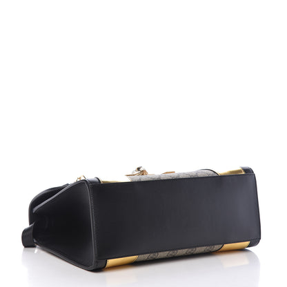 Gucci GG Supreme Monogram Small Osiride Top Handle Bag Black Gold 5 of 11