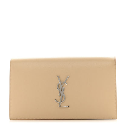 Saint Laurent Grain De Poudre Classic Kate Monogram Clutch Nude Powder 1 of 9