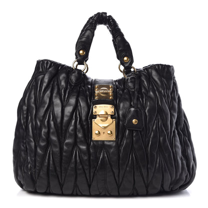 Miu Miu Nappa Matelasse Shopping Tote Black 1 of 11