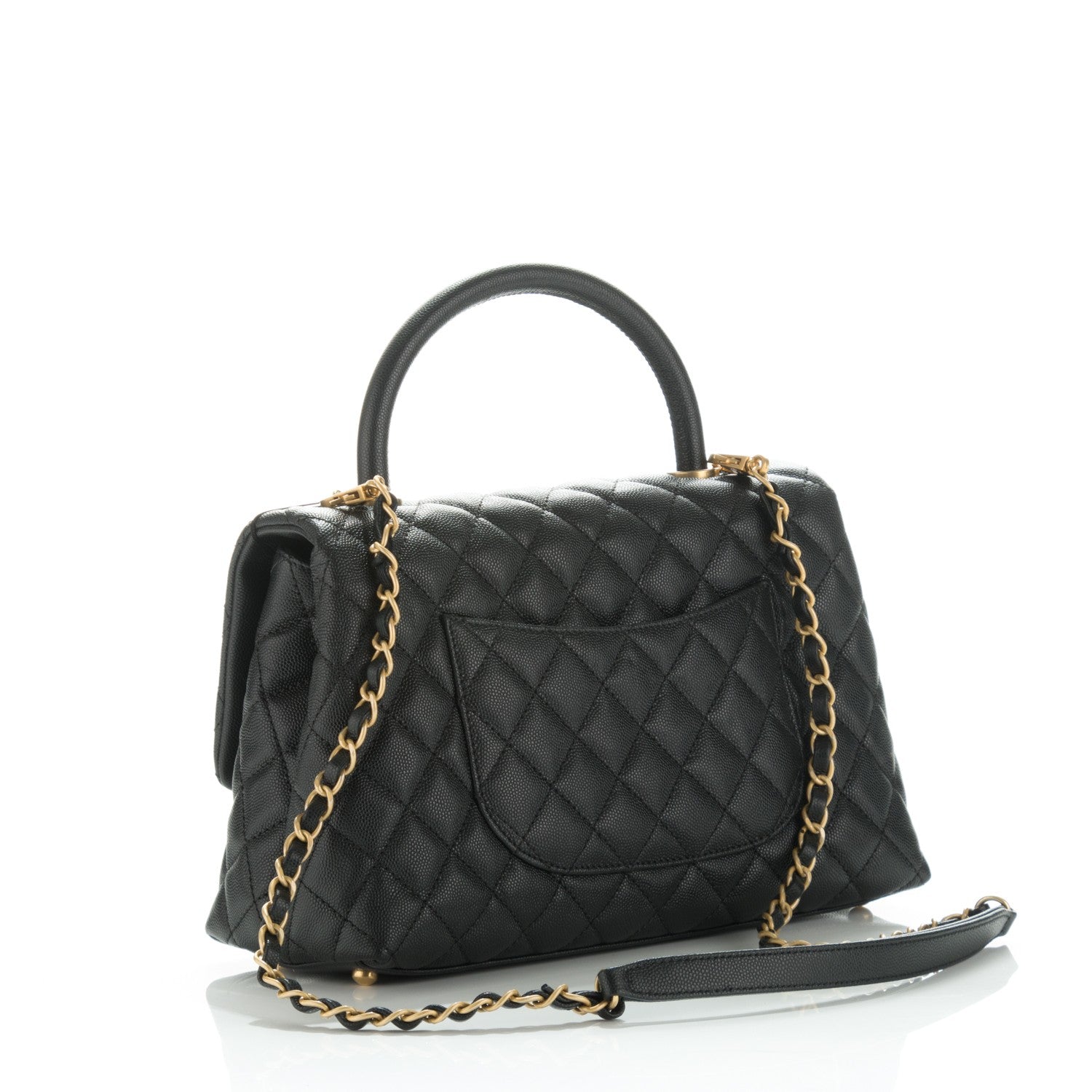 Chanel Caviar Quilted Small Coco Handle Flap Black 3 of 8