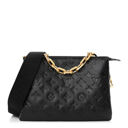 Louis Vuitton Lambskin Embossed Monogram Coussin PM Black 1 of 12