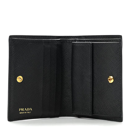 Prada Saffiano Shine Bi-Fold Wallet Black 5 of 9