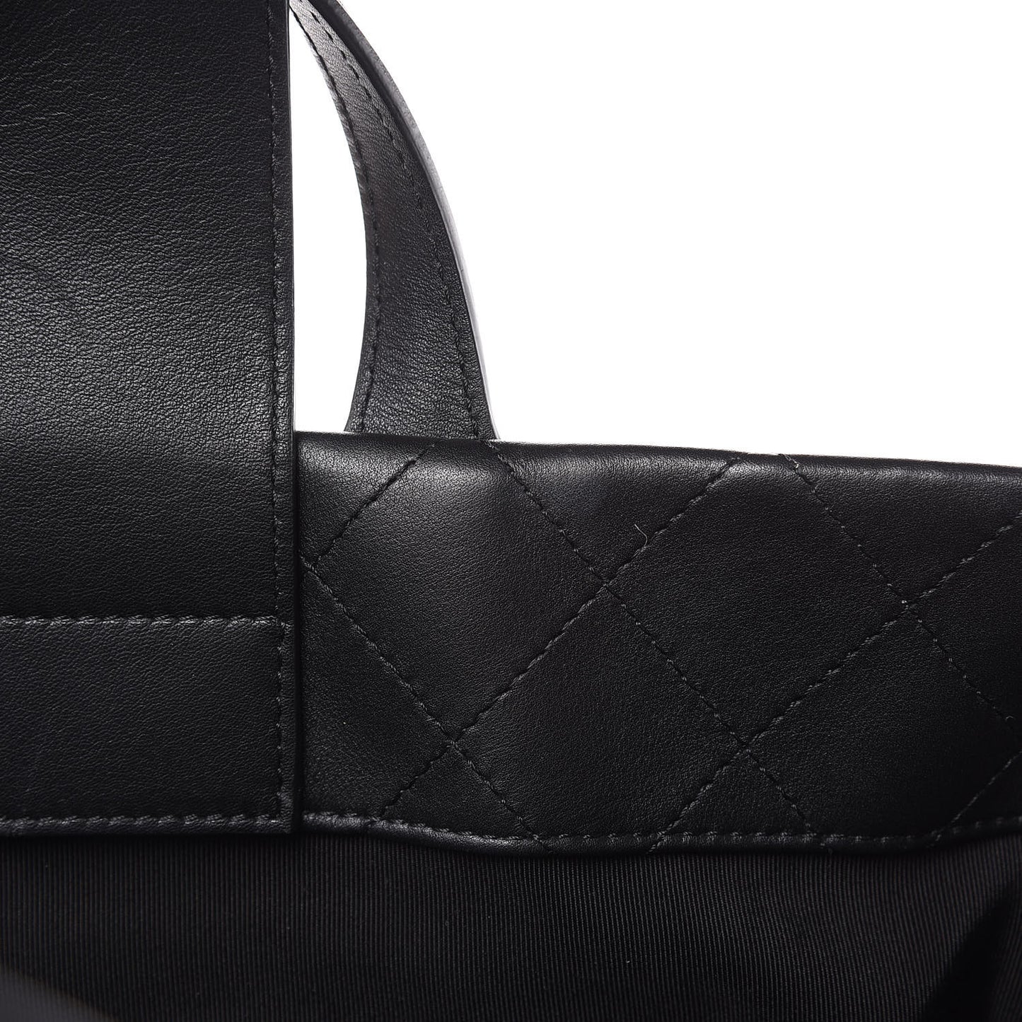 Calfskin Quilted Large Easy Shopping Tote Black