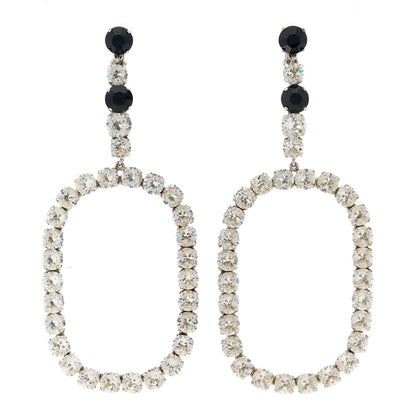 Saint Laurent Crystal Smoking Drop Earrings Silver 1 of 3