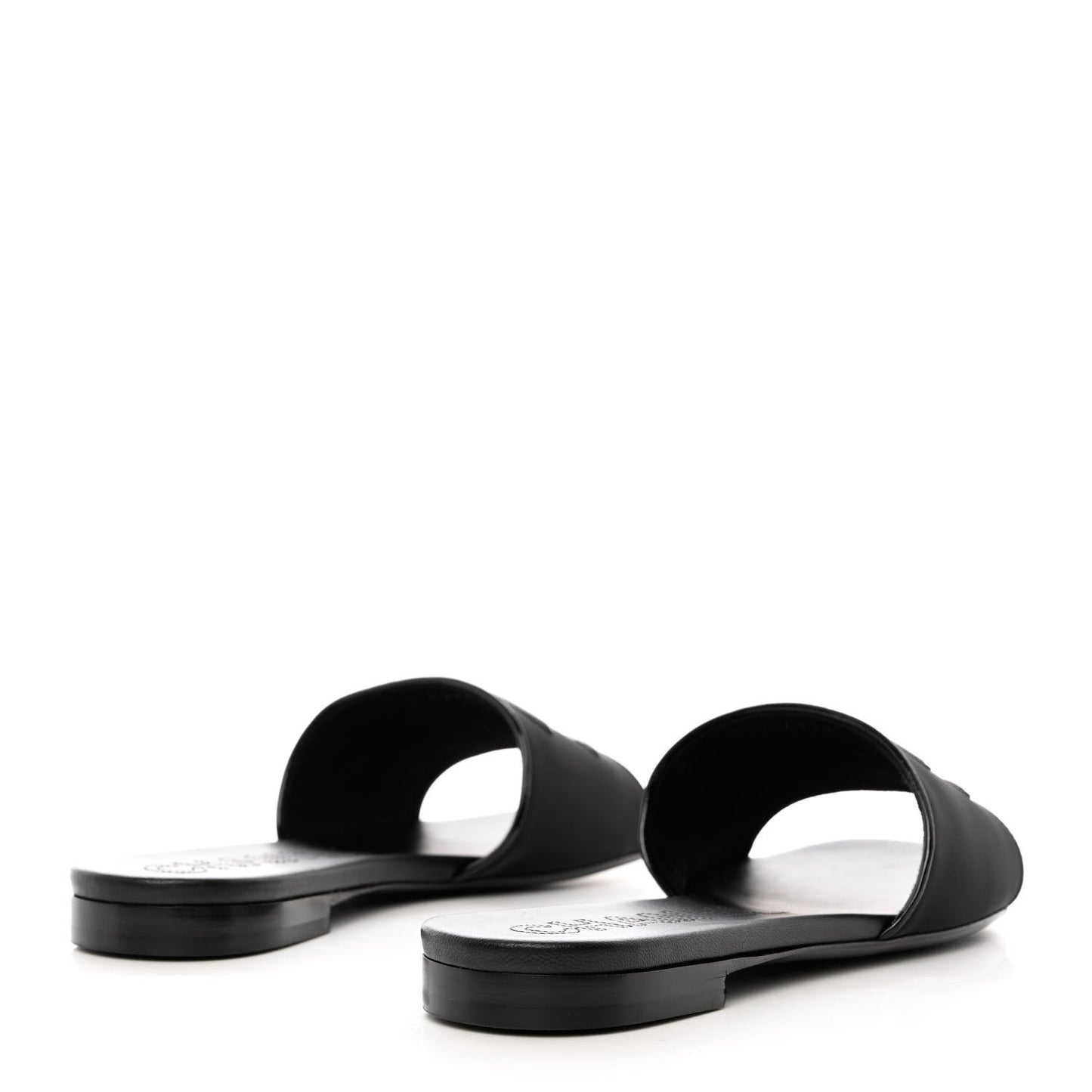 Mesh Patent Calfskin CC Mules 40 Black