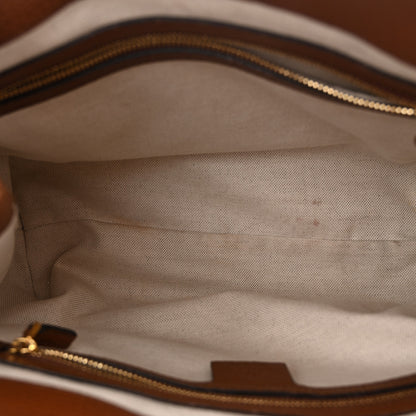 Gucci New Denim GG Monogram Dollar Calfskin Medium Jackie 1961 Tote Blue Tea Cuir Epilog 5 of 11