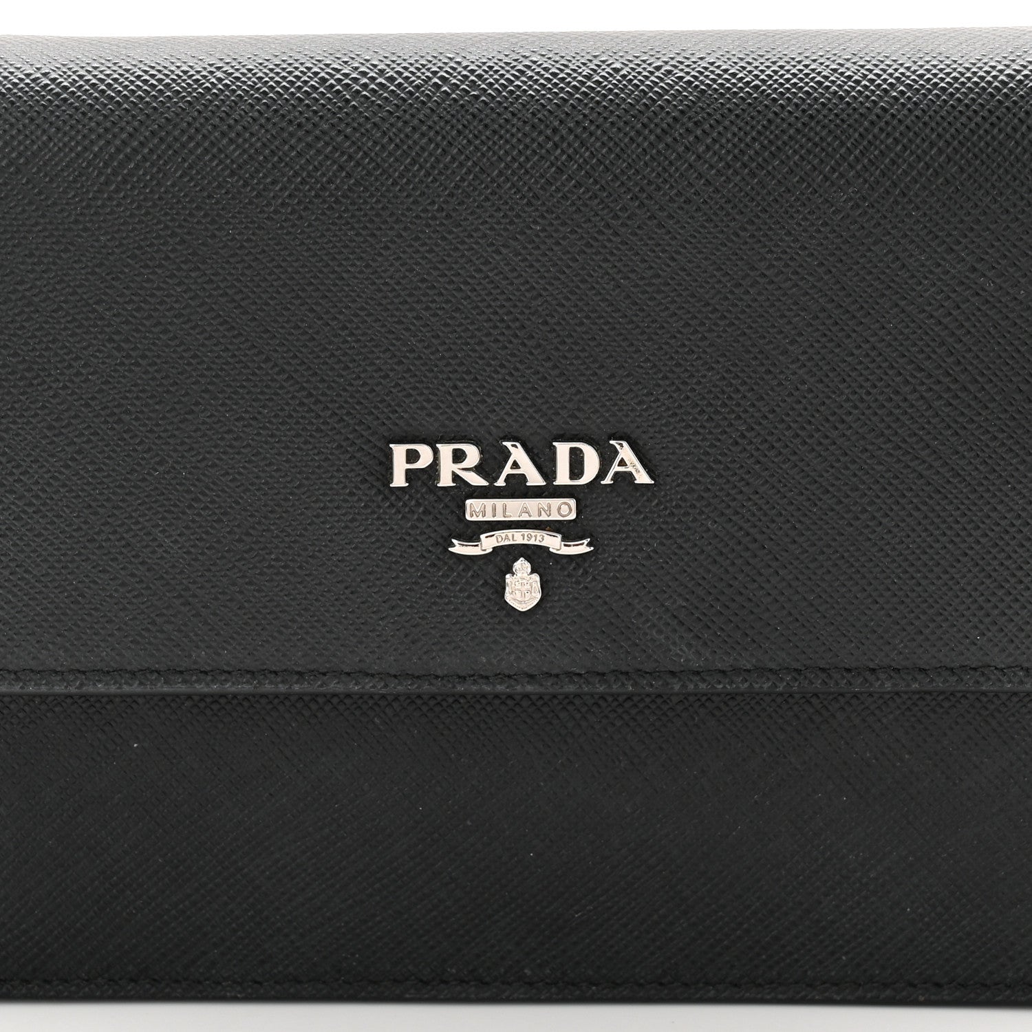 Prada Saffiano Metal Flap Wallet With Strap Black 16 of 17
