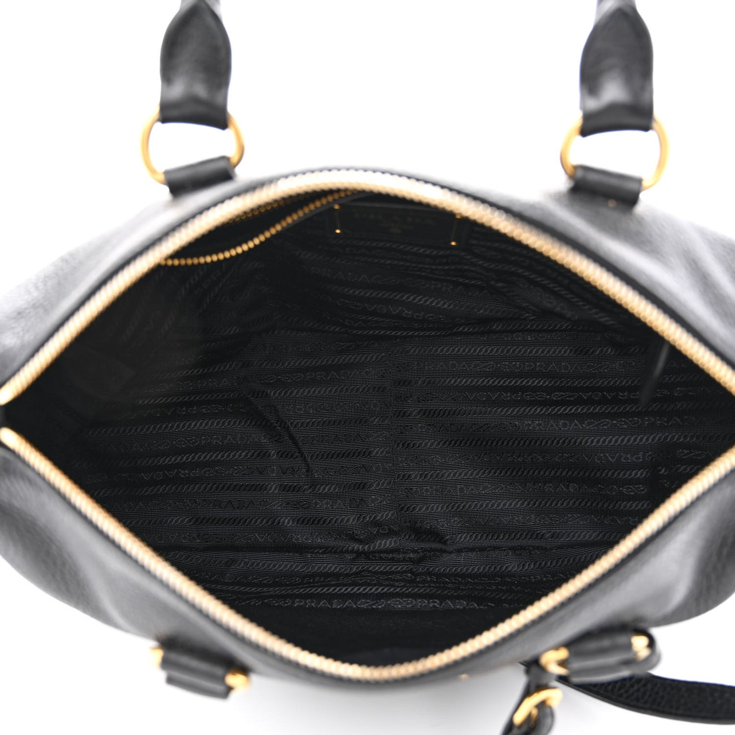 Vitello Daino Top Handle Shoulder Bag Black