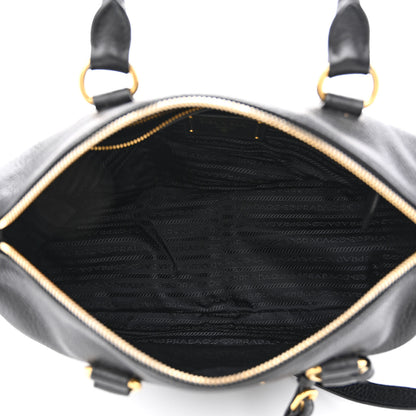 Prada Vitello Daino Top Handle Shoulder Bag Black 5 of 11
