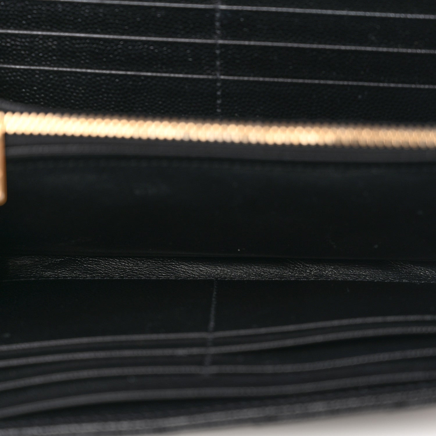 Saint Laurent Grain De Poudre Matelasse Chevron Monogram Flap Wallet Black 5 of 9